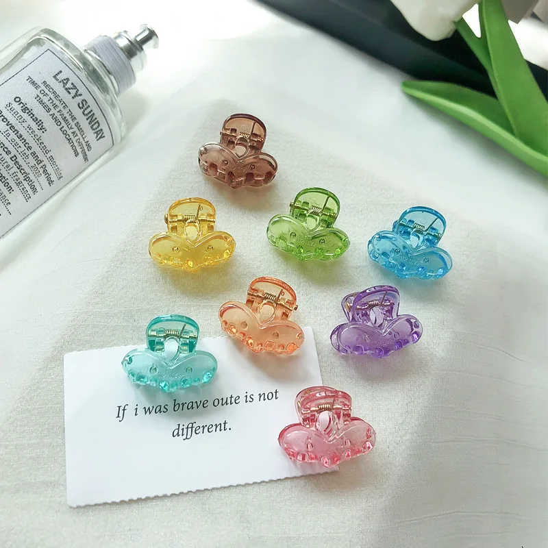 Korean mini candy color clip sweet and cute small hairpin transparent solid color sweet cool wind broken hair accessories