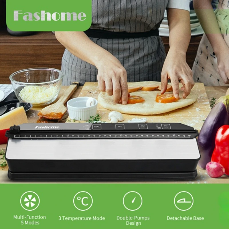 

7mm Widen Electric Food Vacuum Sealer Machine With 10pcs Sealer Plastic Bag One Touch Fast Vacuuming For Wet Or Dry Food Kitchen