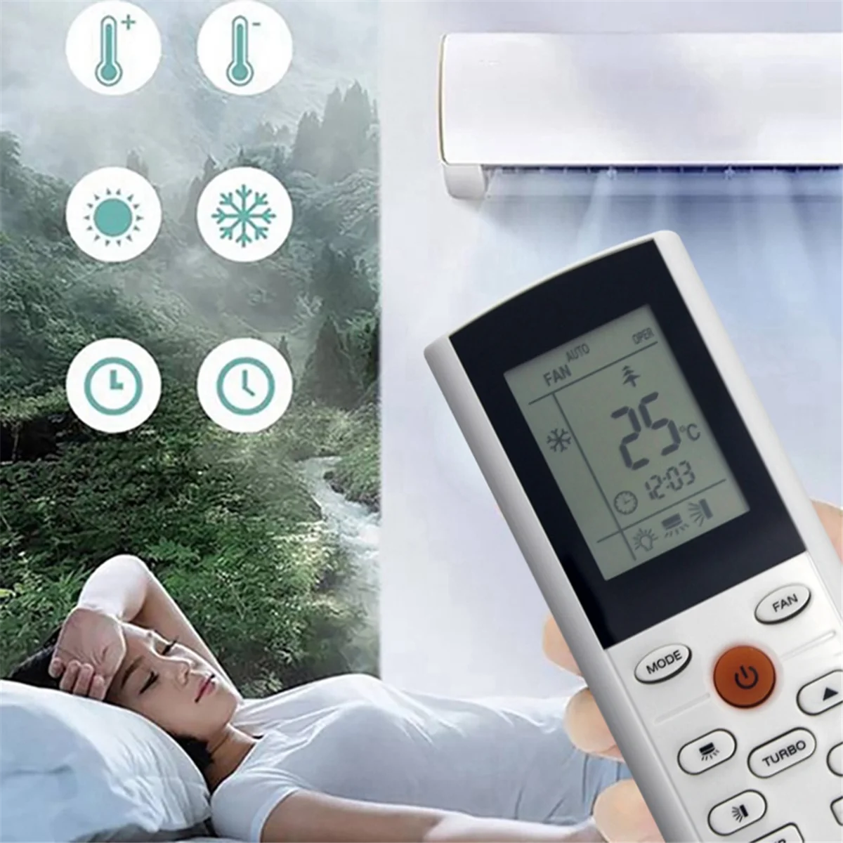 เครื่องปรับอากาศมีรีโมทคอนโทรล YAC1FB แทนที่ด้วยรีโมทคอนโทรลสำหรับ Gree yacifb YAC1FB yacifbi YACIFB6