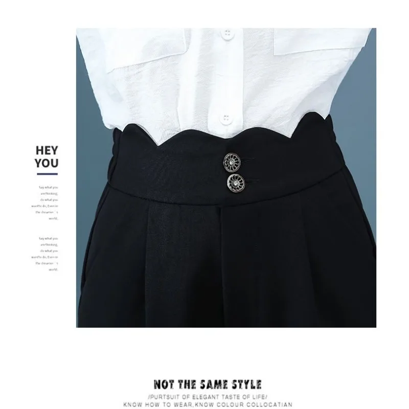 Oversized Women's Cropped Pants 2023New Spring Summer Fashion Casual Solid Button Zipper Pockets Vintage Elegant Pencil Trousers