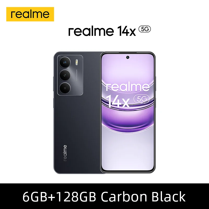 Global Version realme 14X 5G Smartphone Dimensity 6300 5G Chipset 120 Hz Oogcomfortweergave 50 MP AI Camera 5000 mAh Batterij IP64