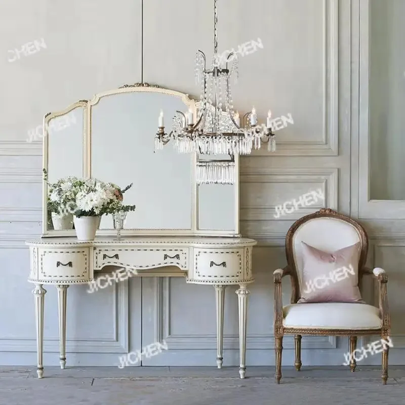 

JCAmerican solid wood dresser storage cabinet simple Internet celebrity makeup table light luxury advanced makeup table