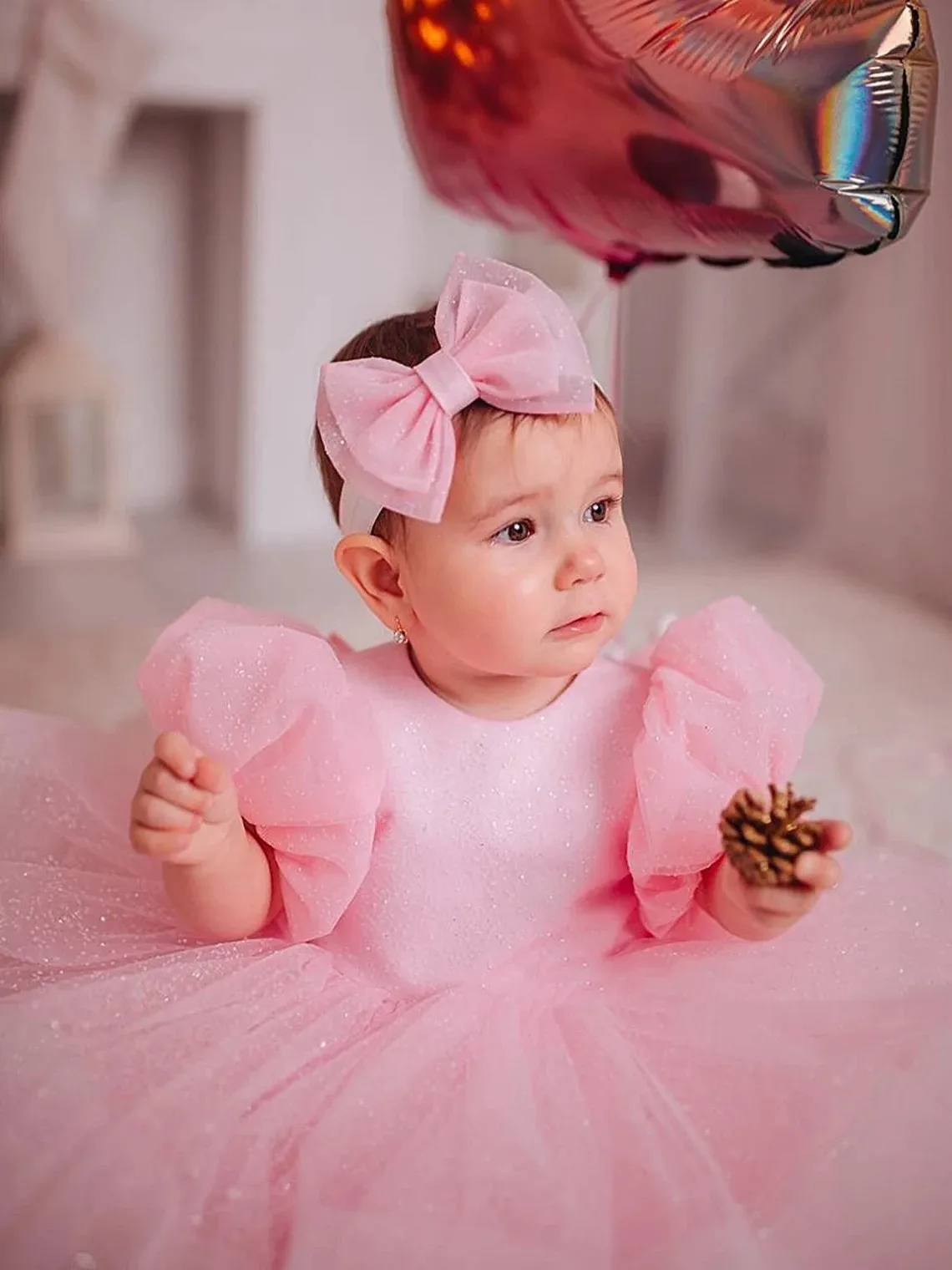 Robe en Tulle Rose Bouffante et Pailletée pour Bébé Fille, Vêtement de ixde Mariage, de Premier Anniversaire, à Fleurs, Court et à Gros Nministériels d, pour Concours, Bal, Quelle que soit