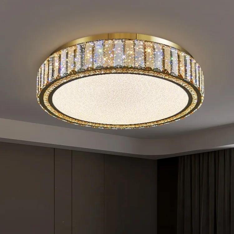 

Light luxury, round, crystal, ceiling lamp, modern, simple, villa, master bedroom, restaurant