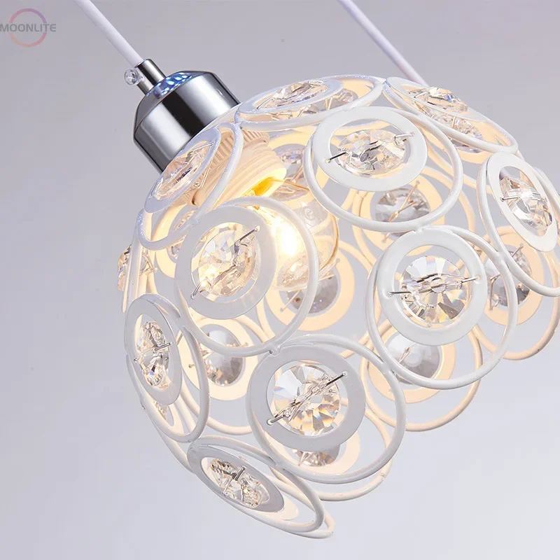 

Simple Modern LED Crystal Pendant Light Wrought Iron Dining Room Lamp Personality Living Room Light American Bedroo Chandeliers