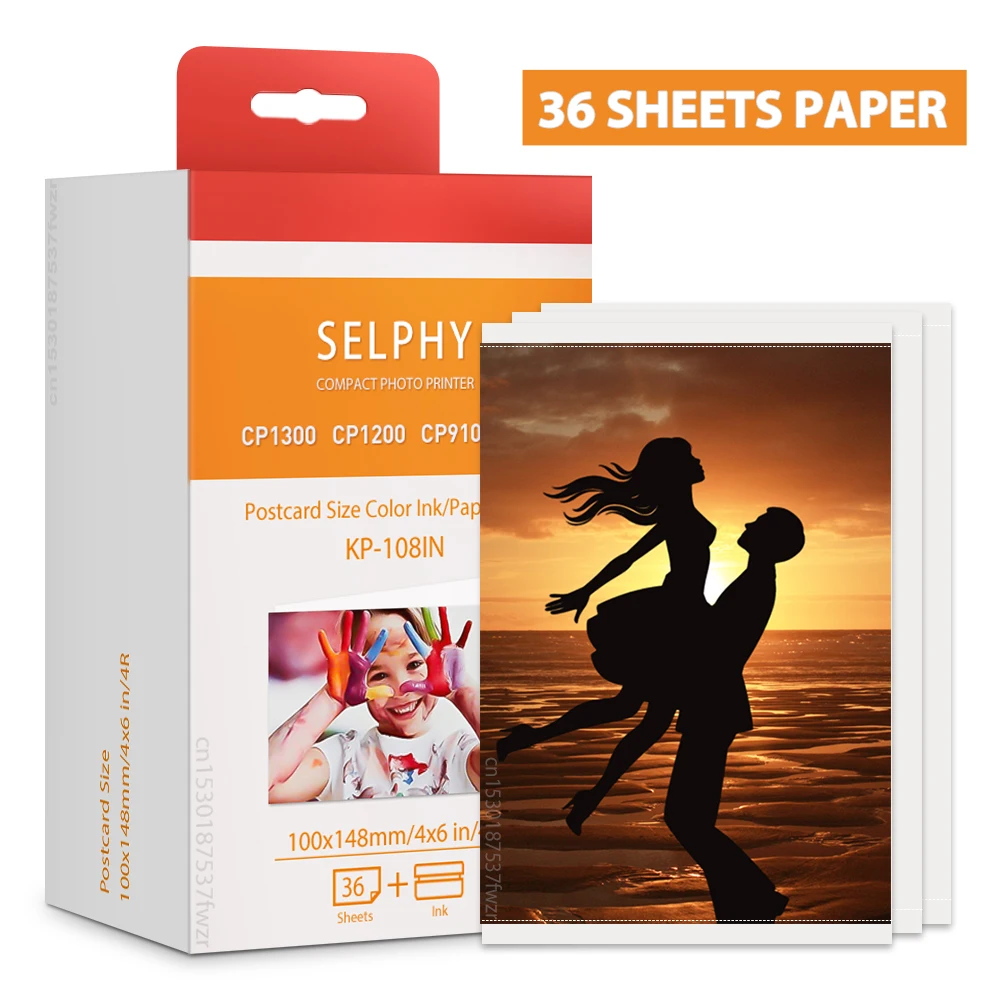 (NO Ink ) 6 Inch Compatible Canon Selphy CP1300 Paper 100*148mm Color Photo Paper for Selphy CP1500 CP1200 CP910 CP900 Printer