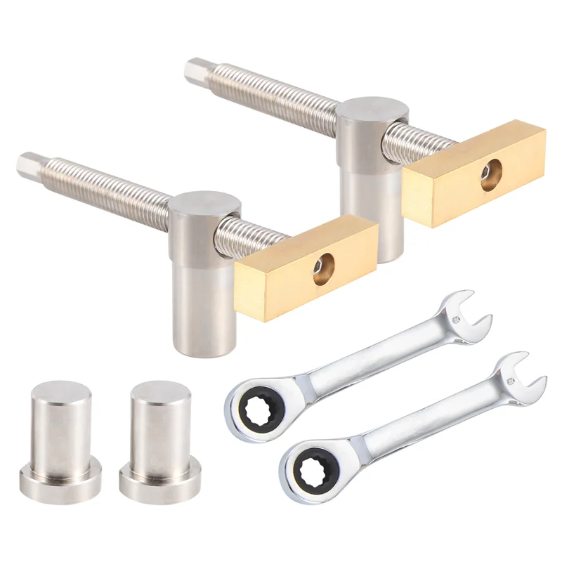 جعل النجارة قابل للتعديل سطح المكتب كليب مع 4 قطعة ثقوب الكلب توقف ، كليب المشبك تركيبات ملزمة مقاعد نجارة أدوات النجار #6