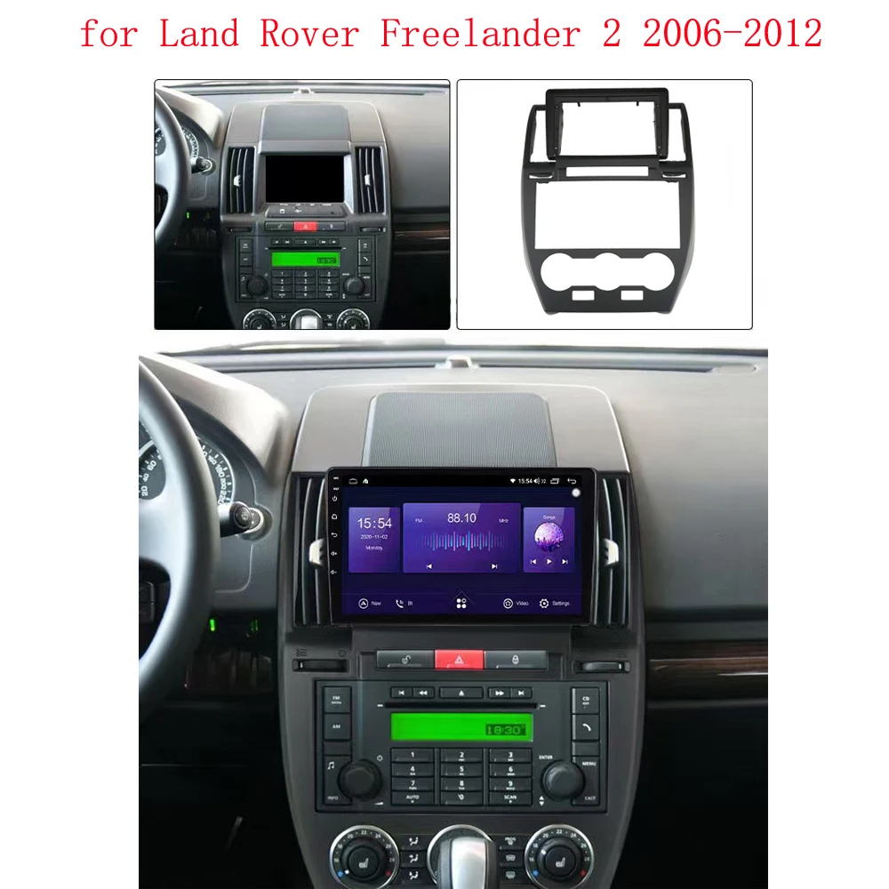 9 Inch Car Radio Fascia For LAND ROVER FREELANDER 2 2006-2012 Video Panel Player Audio Dash 2 Din Frame Dashboard Mount Kit