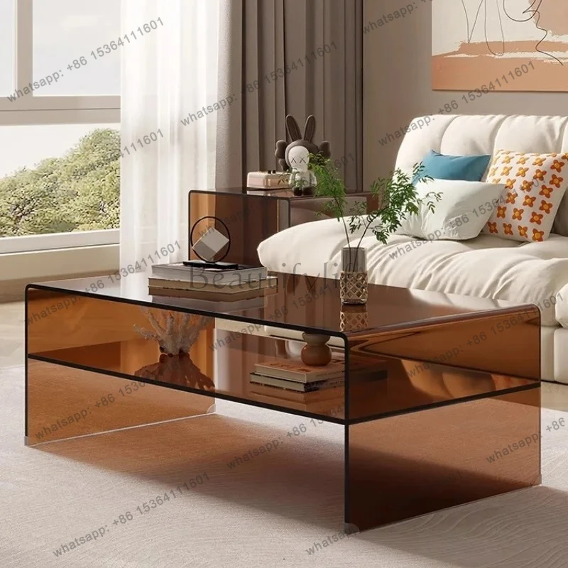 Acrylic coffee table simple living room personalized rectangular tea table coffee table simple modern mini office