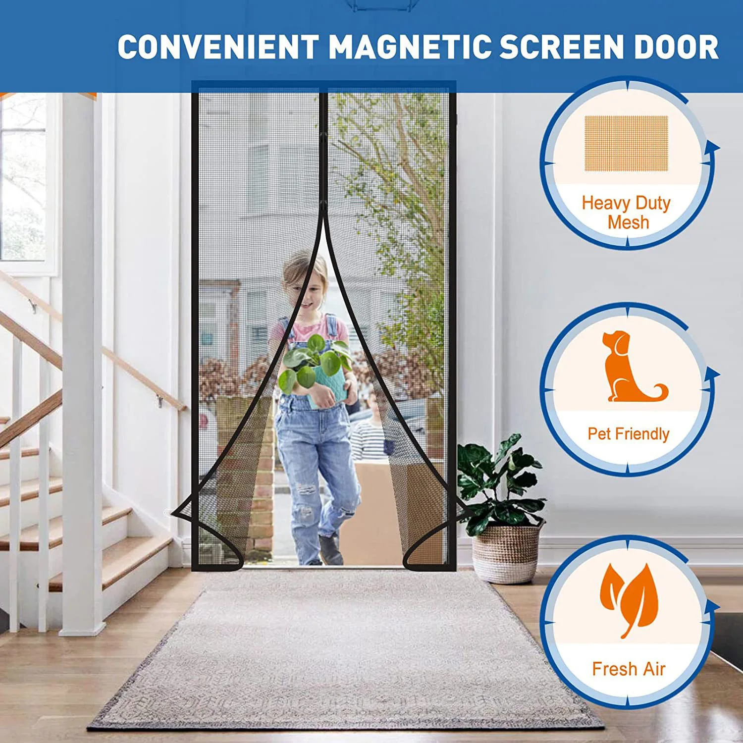 

Magnetic Door Curtain Strip Anti-mosquito Magnetic Soft Yarn Anti-mosquito Yarn Kitchen Door Curtain