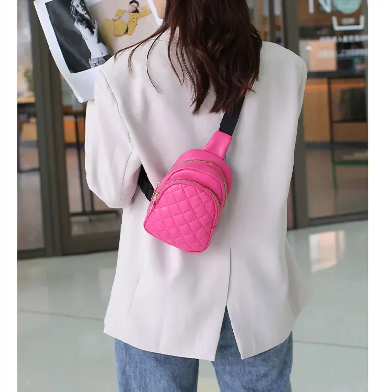 

Women's Chest Bag Pure Color Leather Women's Bag High Quality Shoulder Bag Casual Women's Crossbody Bag Fashion Travel Pack