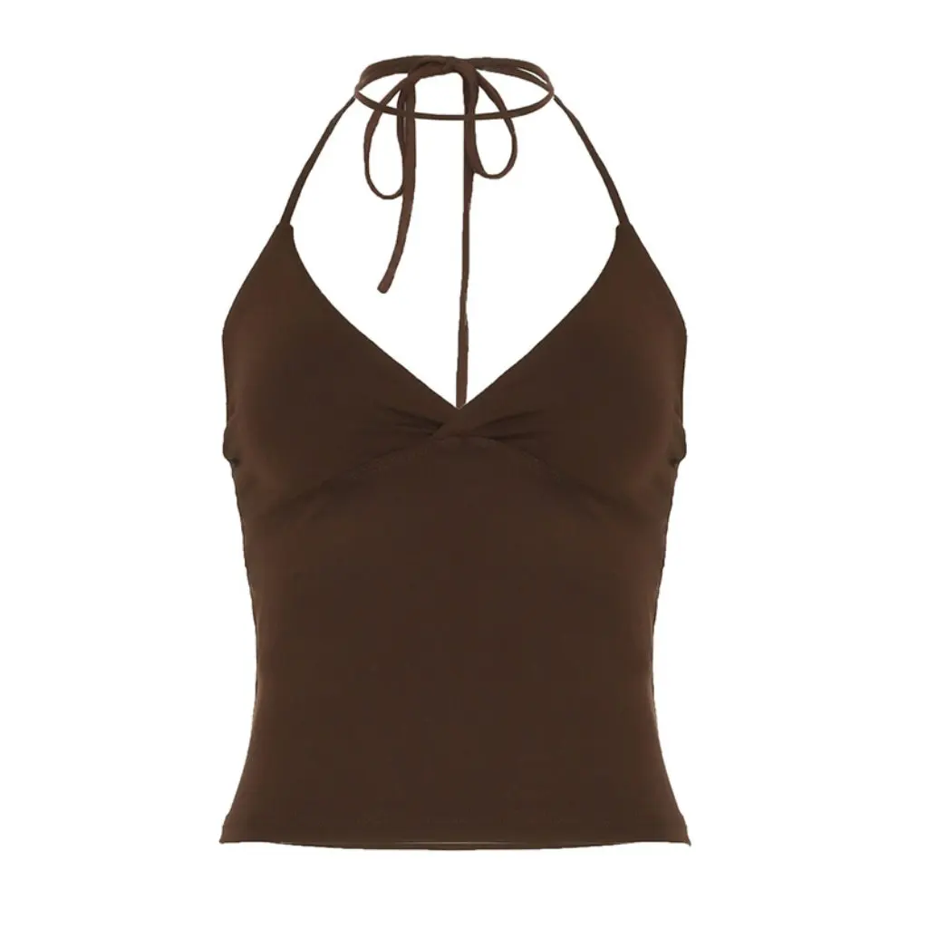 

Women's Slim-fit Bow Detailing Neck Vest Sexy Spice Girl Style European American Pure Desire Outerwear Top