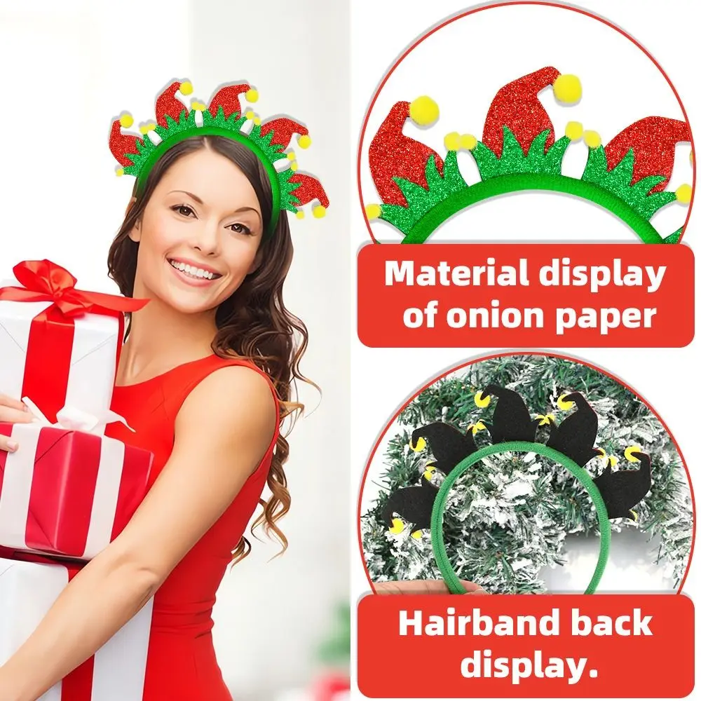 Cute Christmas Headbands Wear-resistant Elf Christmas Tree Snowflake Elk Headdress Non-slip Funny Cosplay Headbands