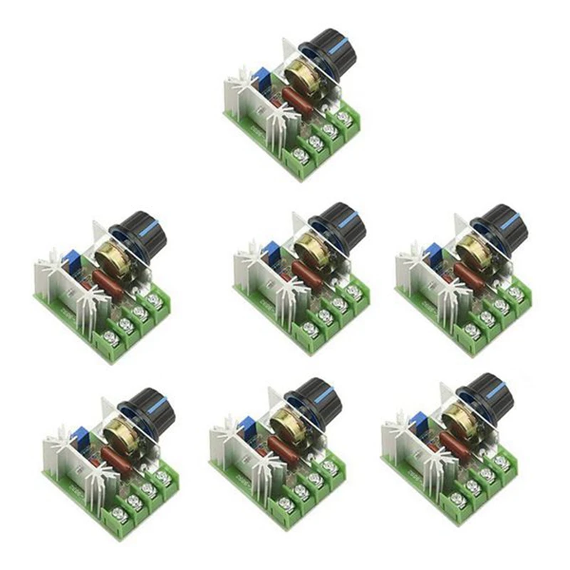 

7 PCS 25A AC 220V 2000W SCR High Power Electronic Voltage Regulator Module Adjustable Motor Speed Controller Regulation