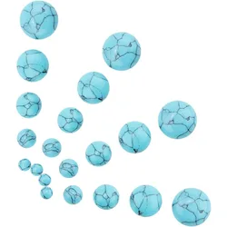 1 Box 100Pcs 5 Size Round Stone Cabochons Synthetic Turquoise Cabochons Beads 4mm/6mm/8mm/10mm/12mm Flatback Gemstones