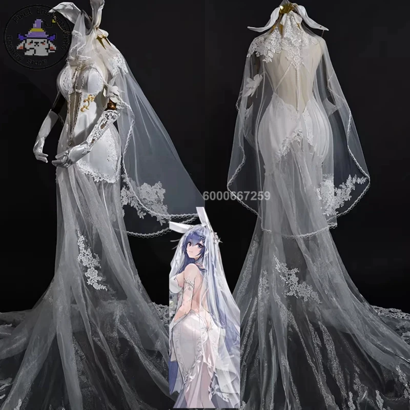 

ABC123Game Azur Lane Anime New Jersey Cosplay Costume White Fashion Wedding Dress for Women Adult Comic Con Halloween 3;b,6/k'5;