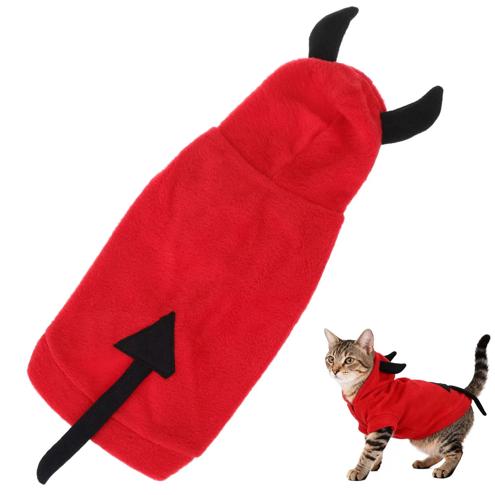 

Pet Devil Costume Stereoscopic Design Easy to Put on Comfortable for Little Dogs Perfect for Special Occasions Photo Taking Warm