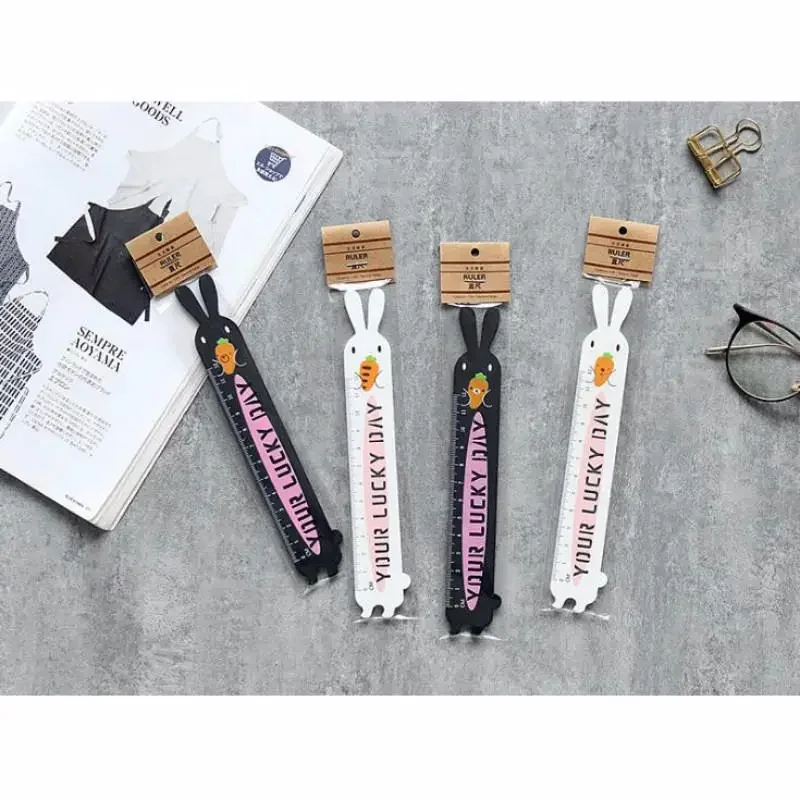 Rabbit Lucky Day Wooden Ruler Measuring Straight  Tool Promotional Gift Stationery
