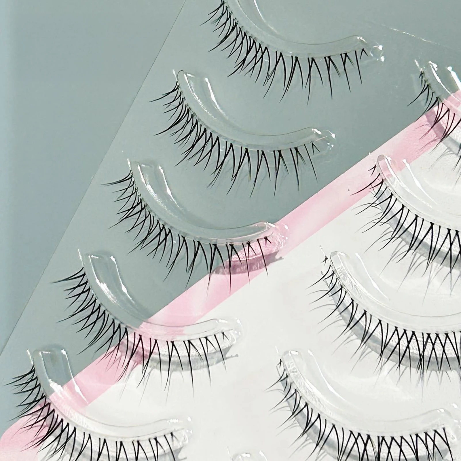 5pairs Natural False Eyelashes Thin Band Hand Made Short Lighter Eyelash Cosplay Korean Fashion Wispy Extension Makeup Tools