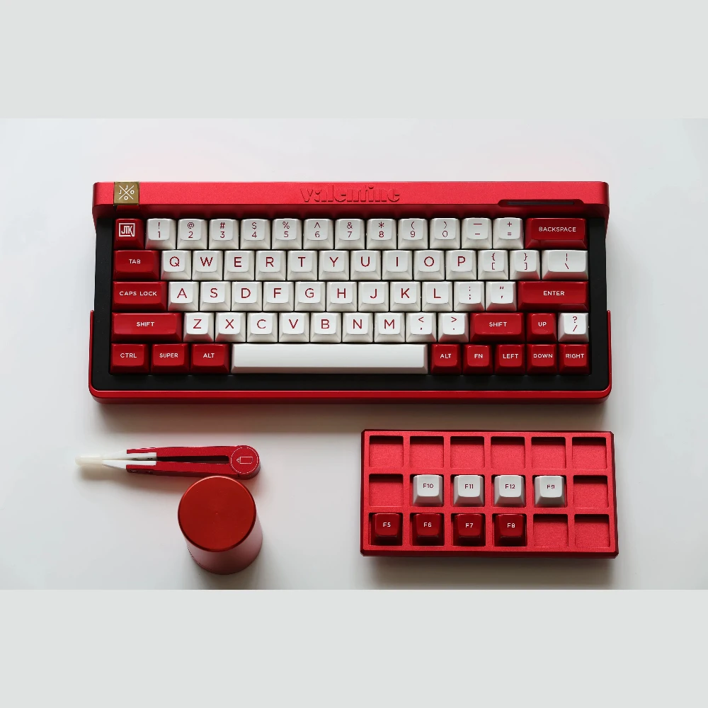 

JTK Classic Red Themed Keycaps Set ABS HSA Profile Custom Original Handmade Artisan Keycaps for Mechanical Keyboard Accessories