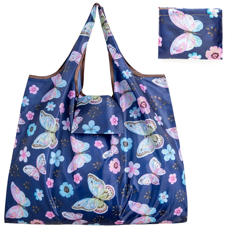 Big Size Thick Large Tote ECO Reusable Portable Shoulder Women\'s Handbags Folding Pouch Shopping Bag Foldable 20L