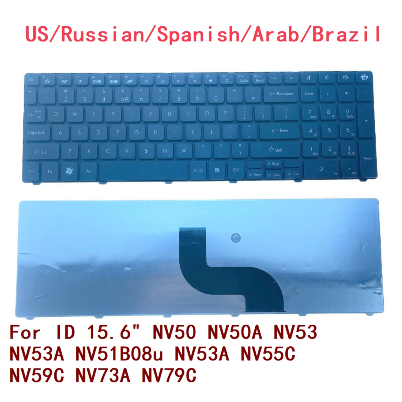 New US Russian Spanish Arab Brazil Keyboard For Gateway ID 15.6