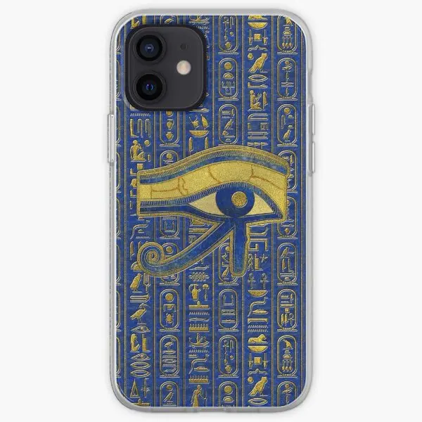 Gold Egyptian Eye Of Horus Wadjet Lapi  Phone Case Customizable for iPhone 6 6S 7 8 Plus X XS XR Max 11 12 13 14 Pro Max Mini