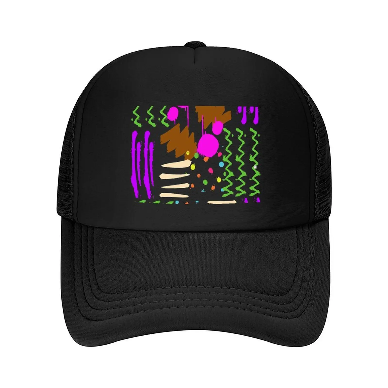 

Colorful Paint Lines Shapes Abstract Art Pattern Baseball Cap Rave Rugby men's big size hat party Hat Men Women's