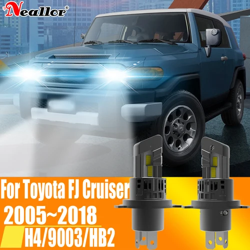 Imagen 1 del producto Faro Led H4 HB2 9003 Canbus sin Error, Bombilla de coche de alta potencia, Luz antiniebla blanca, lámpara de diodo, 12v, 55w, para Toyota FJ Cruiser 2005 ~ 2018
