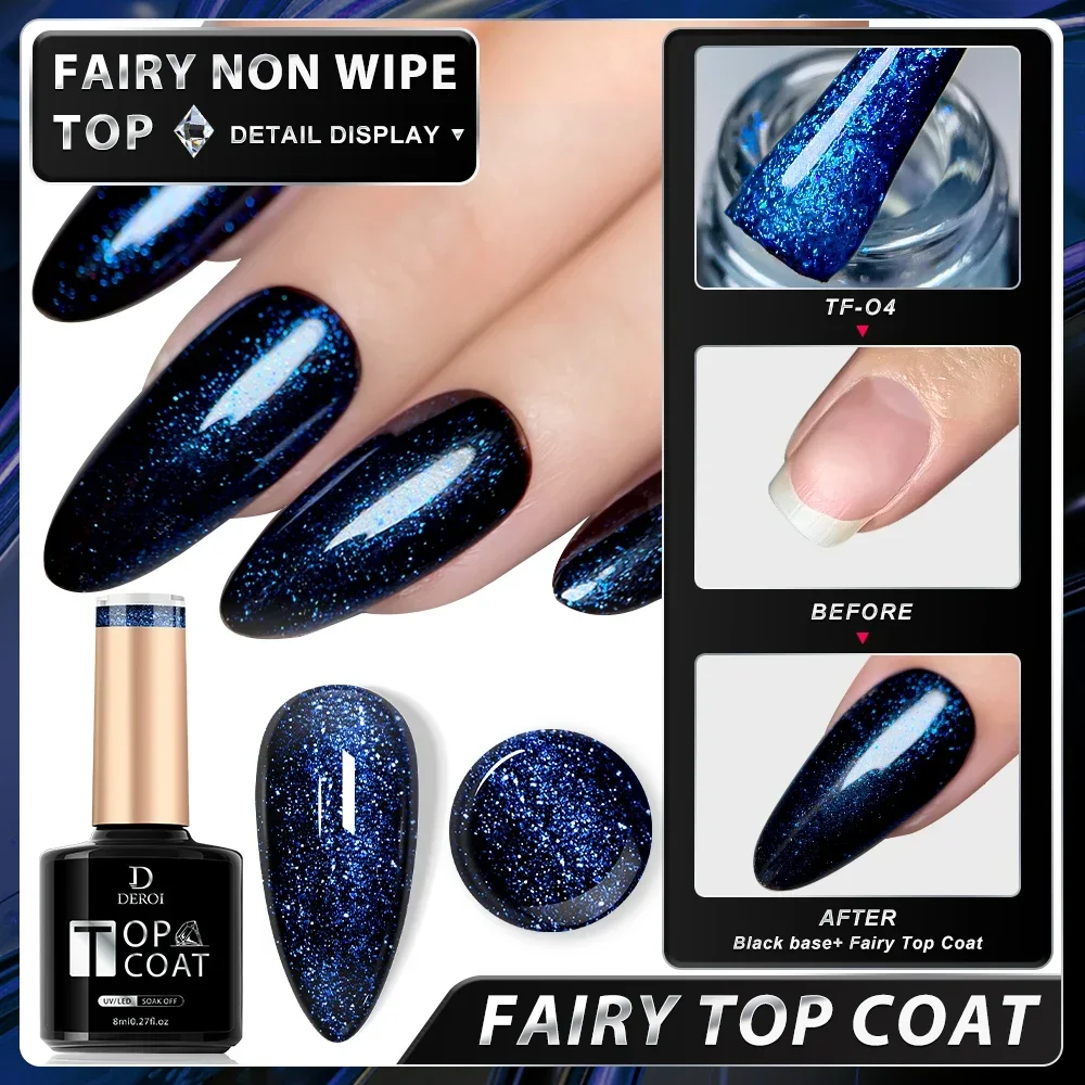 8ml Top Coat UV Gel Glitter Ultra Briljante Diamond Matte Topcoat Losweken Vernish Semi-permanente manicure Sprankelende nagellak