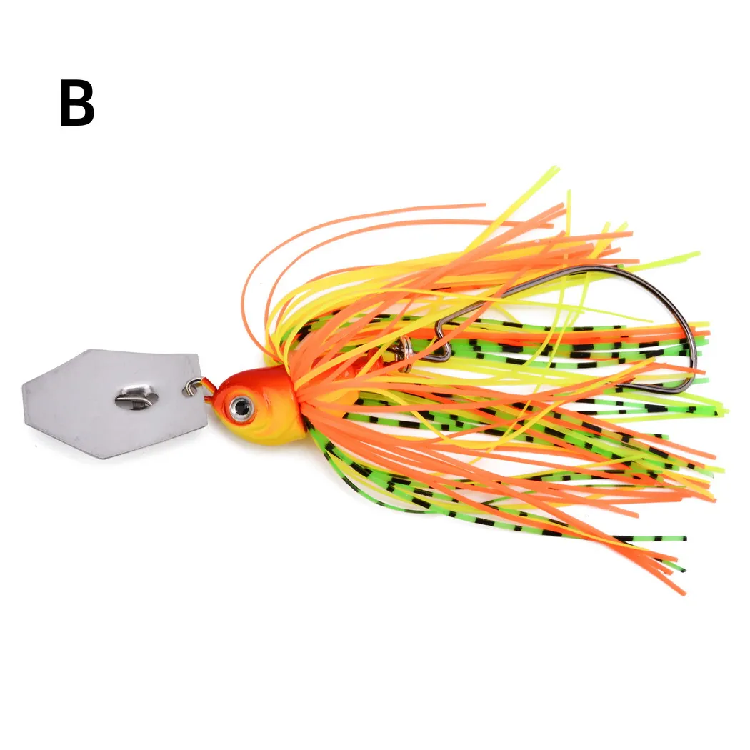 Spinnerbait 7g/10g/14g Chatterbait Angelköder Pesca Chatter Unkrautfreier Metallklingen-Gummiköder Jigkopf-Haken Draht-Spinnerbait