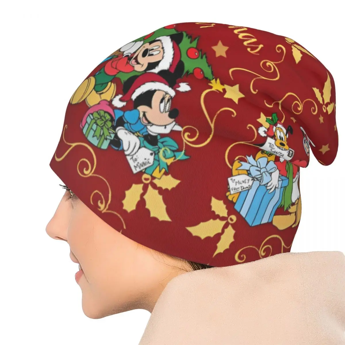 Gorros de Mickey & Minnie Mouse & Friends, gorros navideños Vintage para exteriores, gorros, gorros de doble uso para primavera para hombres y mujeres