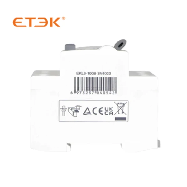 ETEK Type B Earth Leakage Circuit Breakers RCCB RCD Din Rail  EKL6-100B 4P 40A 63A 30mA 10KA Rcd EV Charger
