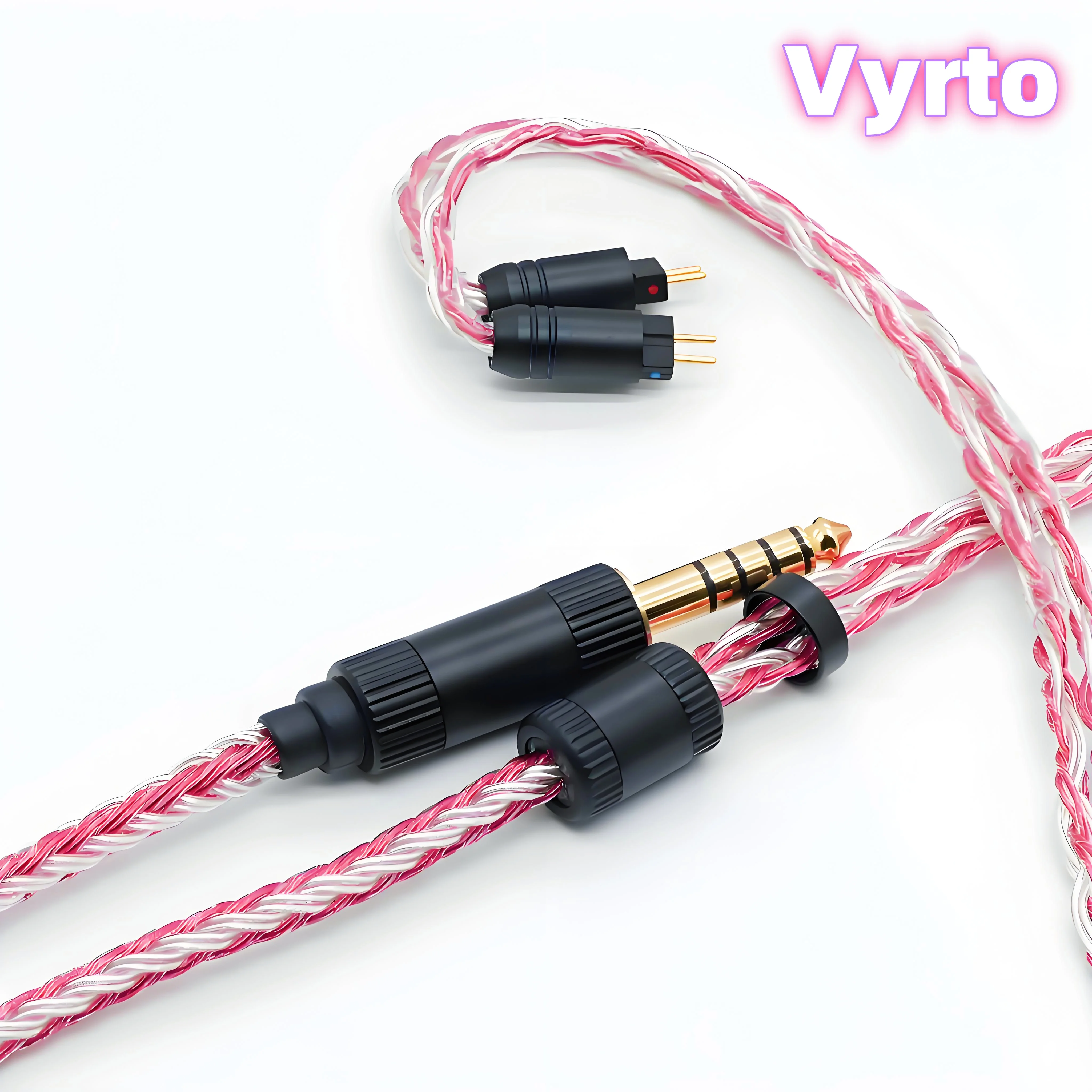 Кабель IEM Vyrto-12, 16-жильный, красный, серебристый, монокристаллический, медный, посеребренный, HIFI-кабель, подходит для A2dc/mmcx/2pin 0,78/imseries