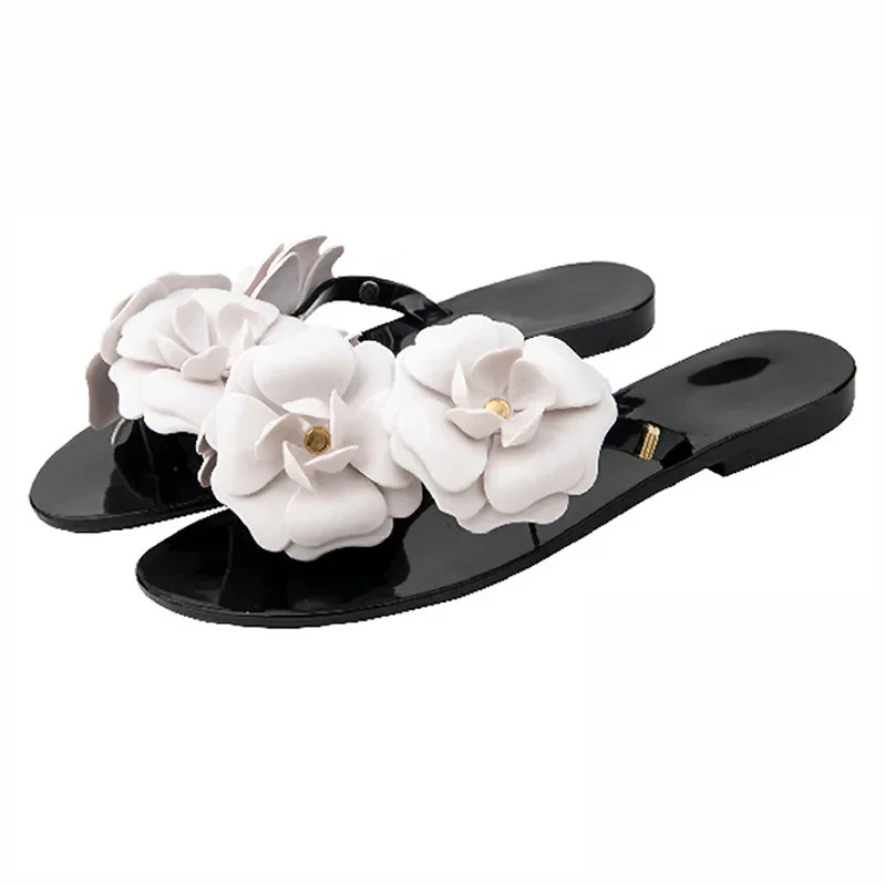 Summer Women\'s Shoes 2024 Flip Flops Women Slippers Female Beach Sandals with Floral Ladies Jelly Shoes Sandalias Mujer