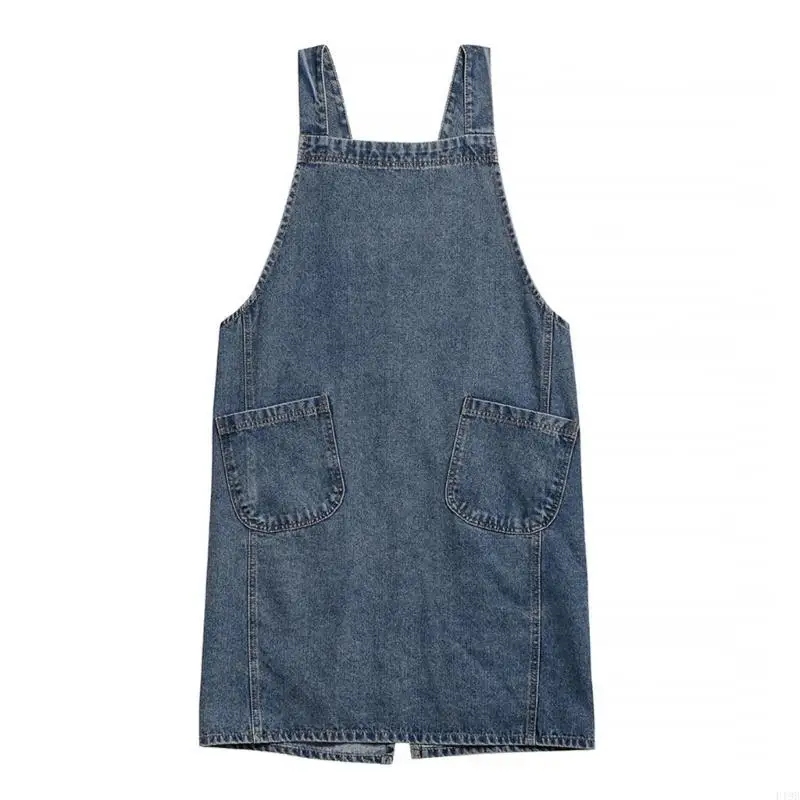 F19B Quality Denims Chefs Apron, Soft and Light weights,Cooking Apron Protects Clothing During Kitchen Activities