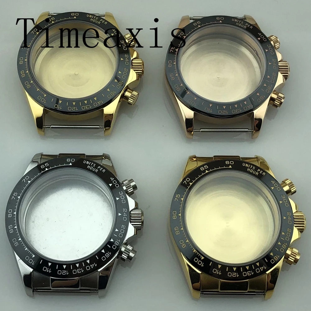 

Корпус из нержавеющей стали Timeaxis 39 мм, сапфировое стекло, подходит для VK63, детали кварцевого механизма, серебро, розовое золото