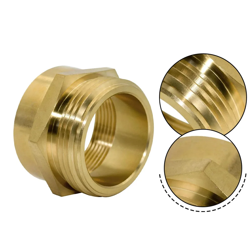 Brass Fire Hose Fitting Hex Shape 1-1/2 NPT Female x 1-1/2 NH Male for Connecting Fire Hydrants to Attack Lines