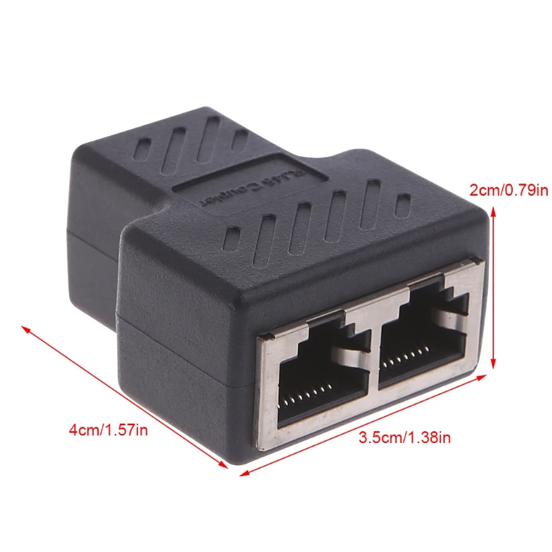 20CB Ethernet Splitter Coupler RJ45 Splitter Connector Adapter 1 to 2 Ways Plug for P