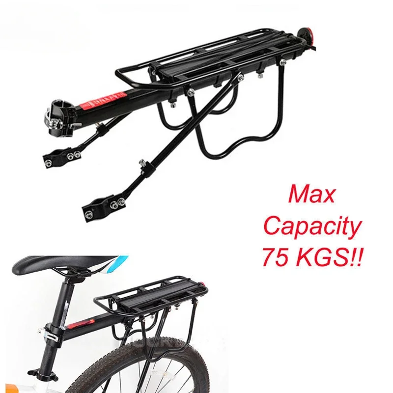 Snel afneembaar fietsrek van aluminiumlegering kan mensen op de achterbank dragen. Fietsachterbagagerek