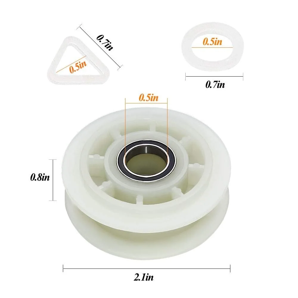 279640 4pcs Dryer Idler Pulley Replacement Part Compatible With Whirlpool & Kenmore Dryer 697692, AP3094197, W10468057