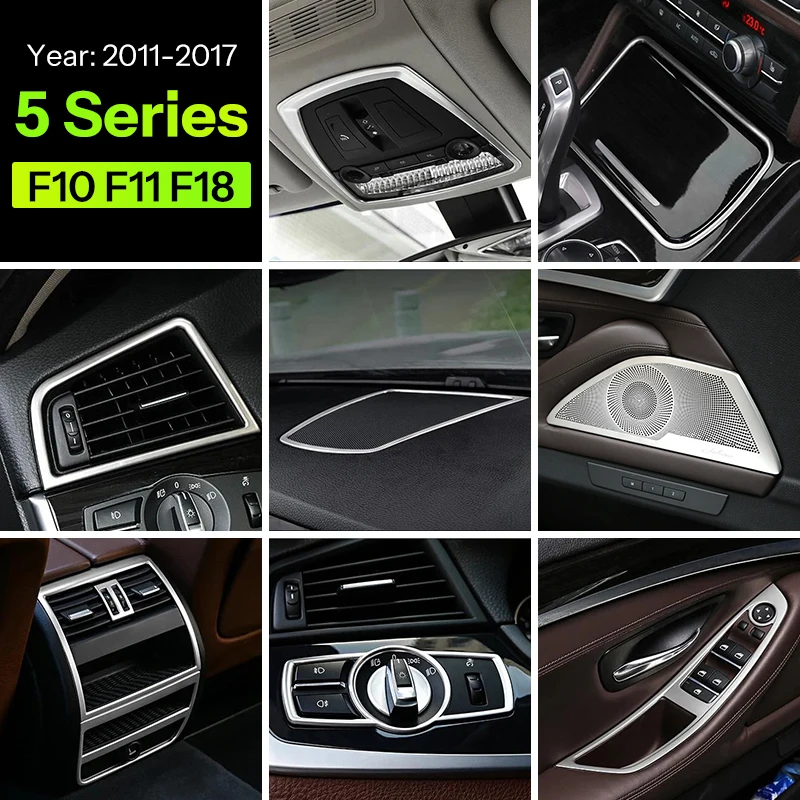 

Для BMW 5-й серии BMW F10 F11 F18 салонная дверь автомобиля аудио динамик панель переключения передач дверной подлокотник крышка отделка наклейка аксессуары