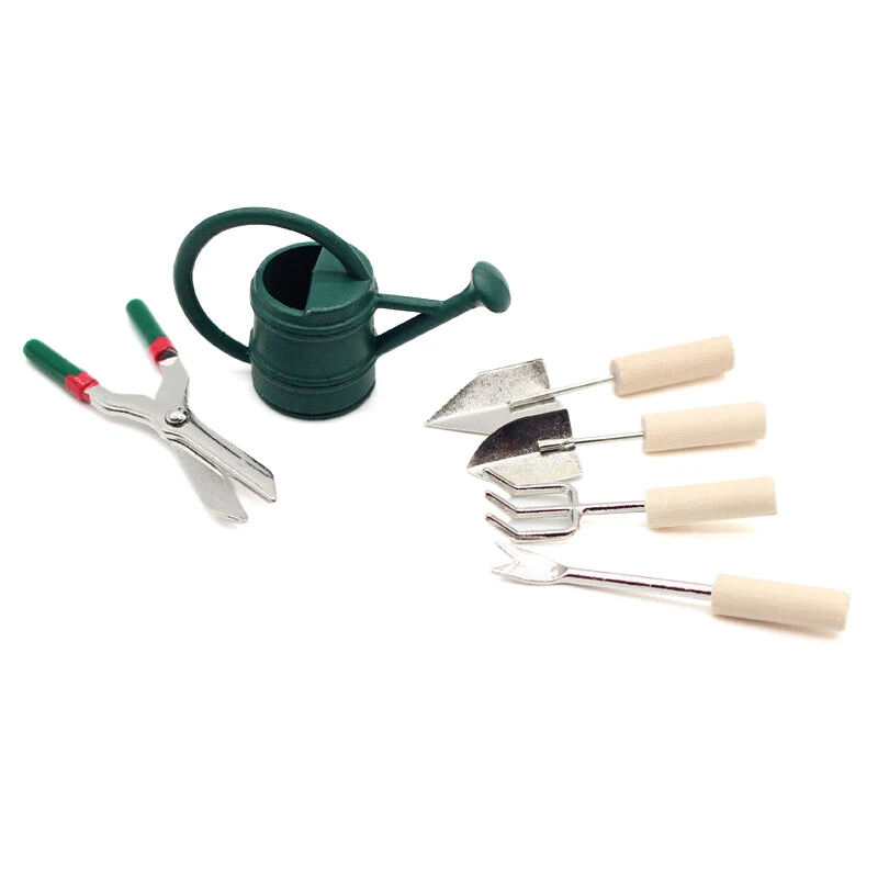 1/12 simulazione casa delle bambole annaffiatoio Spade forbici Set casa delle bambole attrezzi da giardinaggio in miniatura casa delle bambole Micro paesaggio Decor