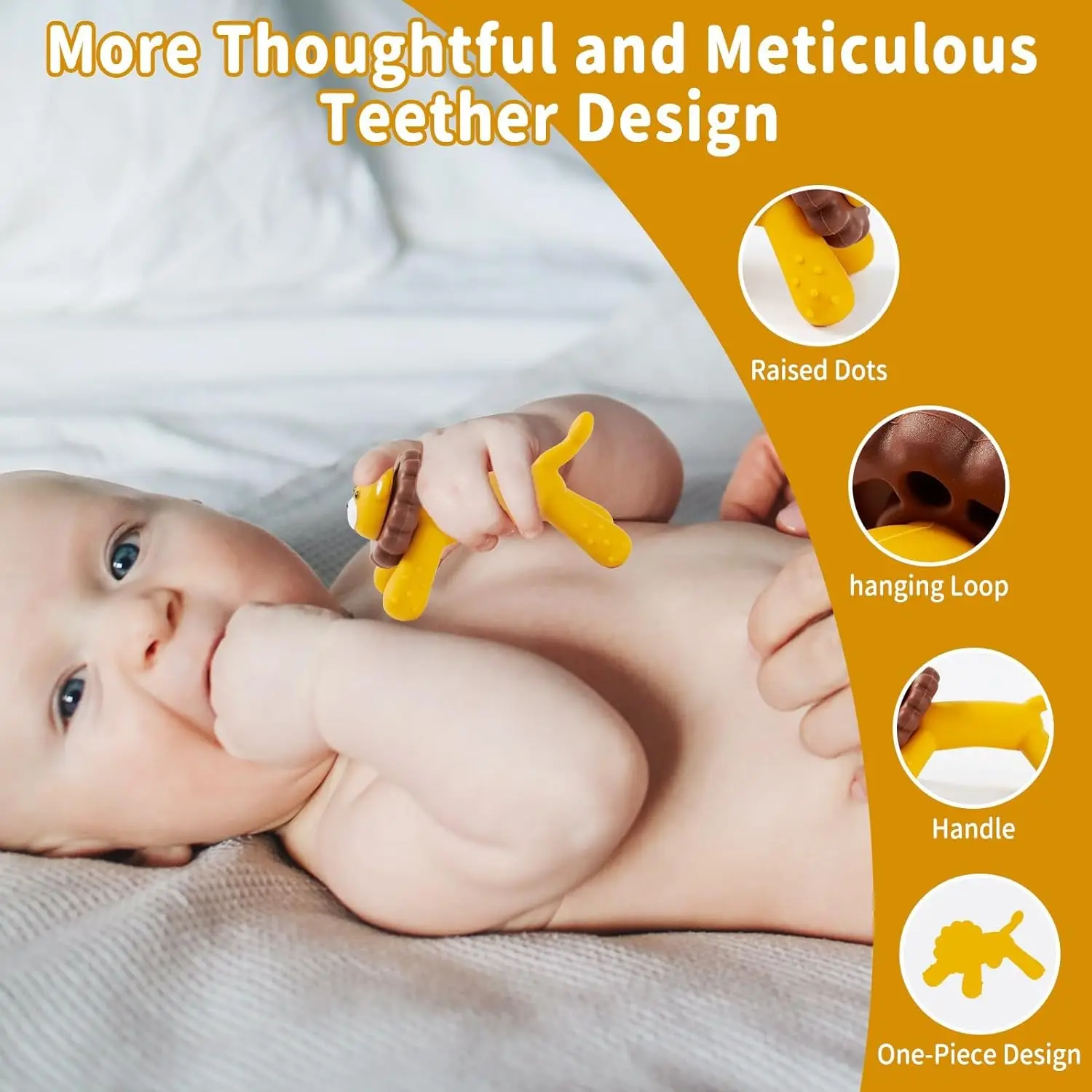 Jouet de Dentition en Silicone sans BPA pour Bébé de 0 à 6 Mois, Jouet de Discussion pour Tout-petits, Cadeaux de ixPréChristophe, 1 Pièce