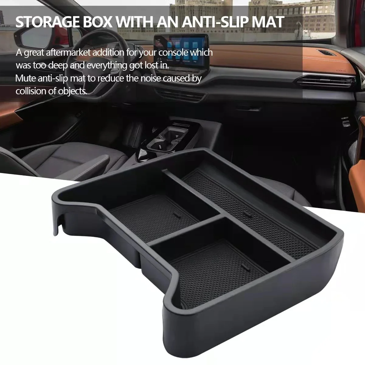 Car Center Console Armrest Storage Box Trims Tray for Volkswagen VW ID.4 ID4 ID 4 CROZZ Interior Organizer