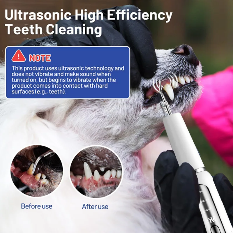 Ultrasonic Toothbrush Dog Calculus Remover, Pet Tooth Scaler, Tooth Cleaning Tool Plaque Pet Dental Care Kit Pet Tartar Remover