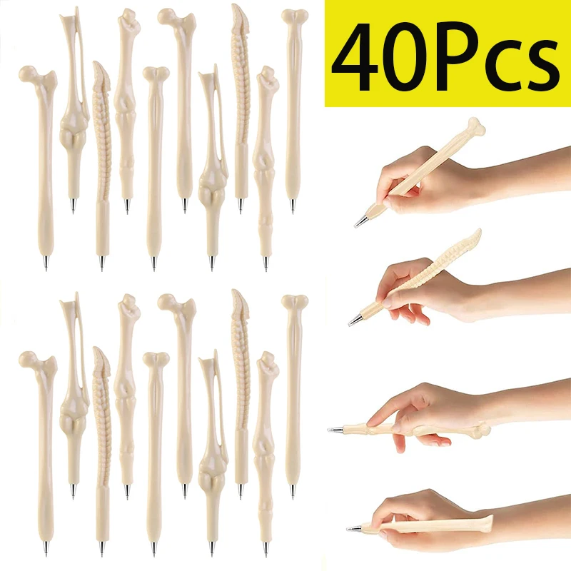 

40Pcs Bone Shape Ballpoint Pens Novelty Black Ink Pen for Doctor Nurse Friends Ballpoint Pen