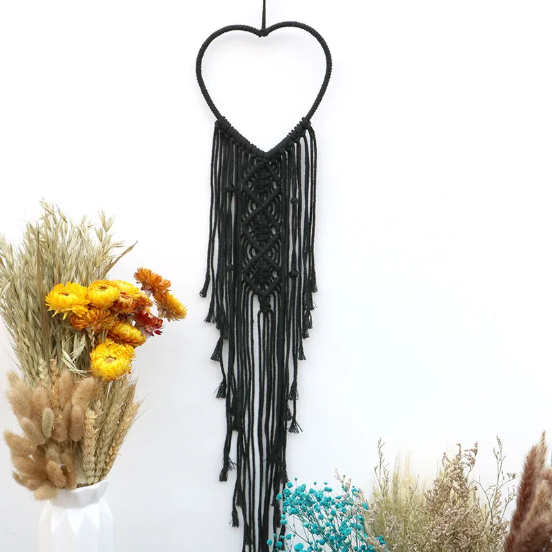 Macrame Moon And Star Round Heart Dream Catcher Boho Home Decor Macrame Wall Hanging Baby Nordic Room Decoration Kids Nursery