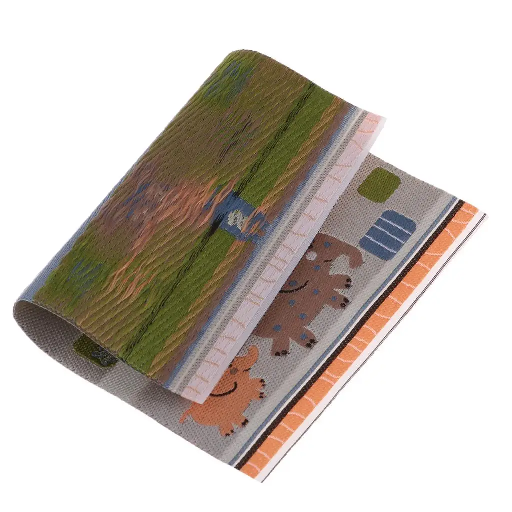 Cartoon Style Animal Print Rug Dollhouse Miniature Carpet Living Room Floor Covering for 1 12 Mini Furniture Set