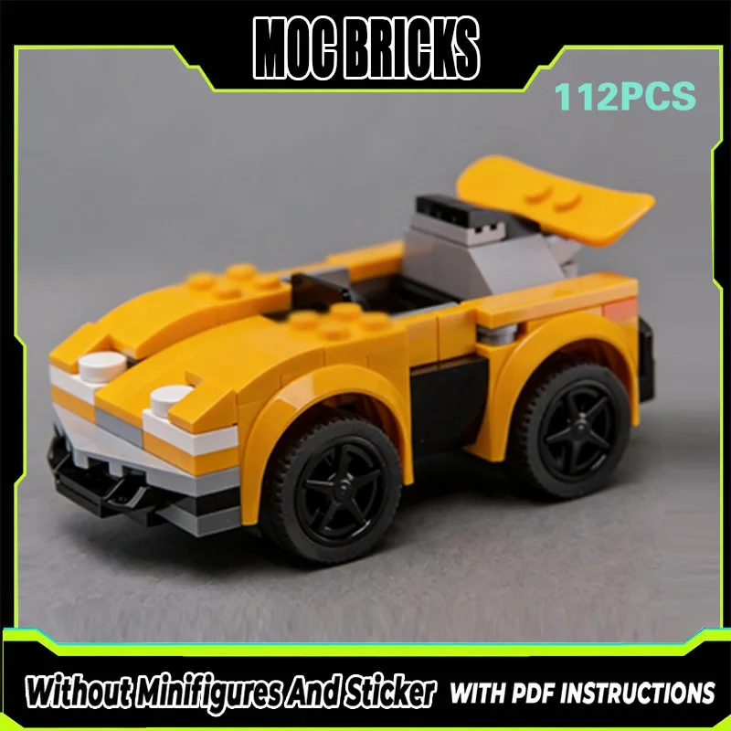 

City Car Model MOC Building Bricks Small Yellow Off-Road Vehicle Modular Technology Gifts Holiday Assemble Children Toys Suit